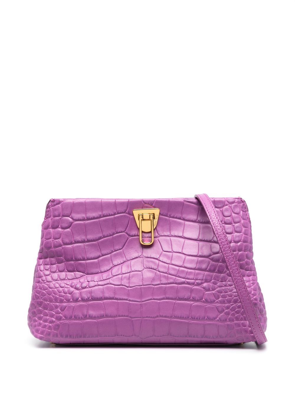 

Coccinelle crocodile-embossed twist-lock crossbody bag - Purple