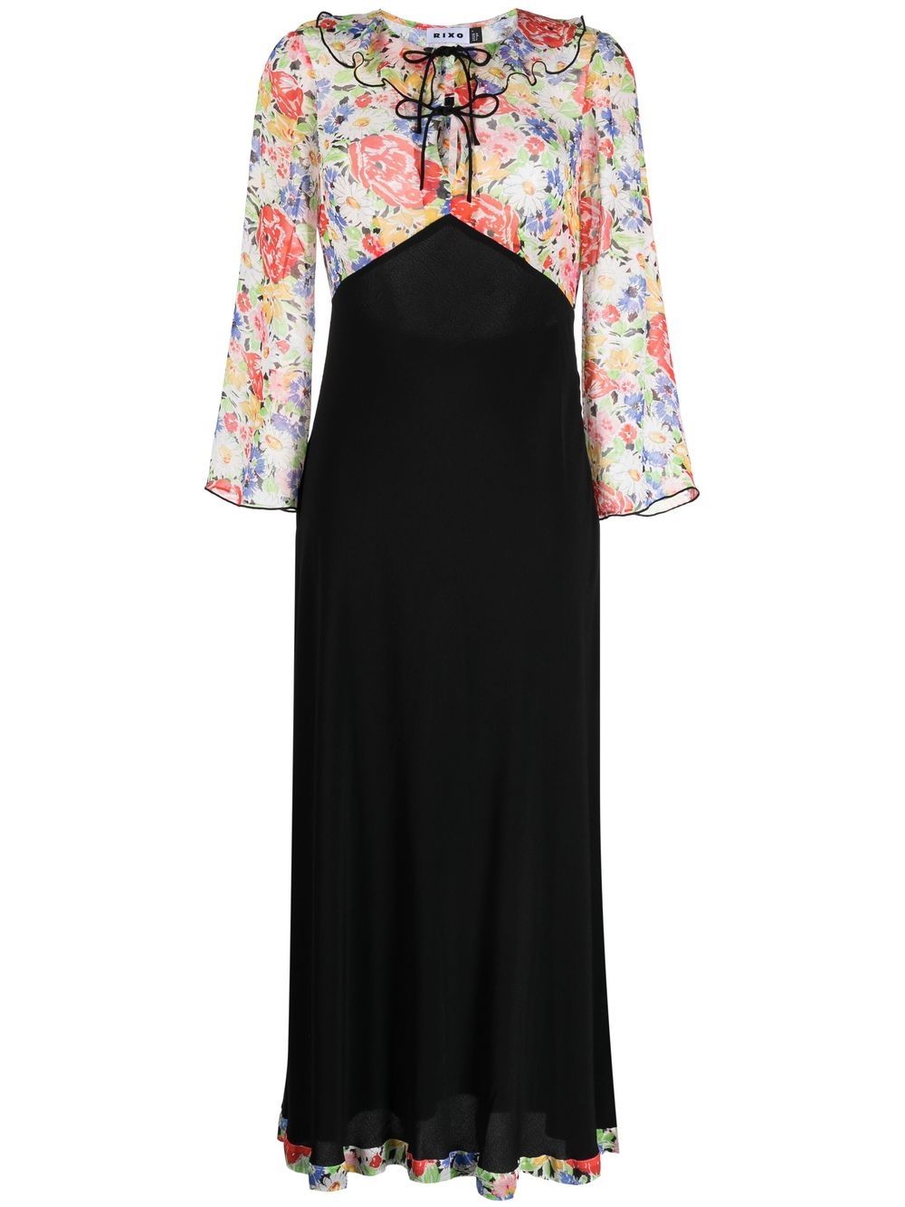 

Rixo floral-print midi dress - Black