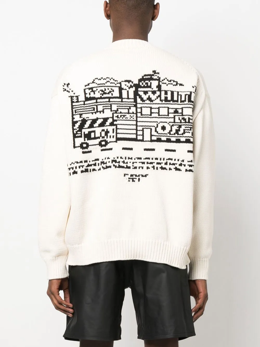 Graffiti Zine intarsia-logo knitted jumper