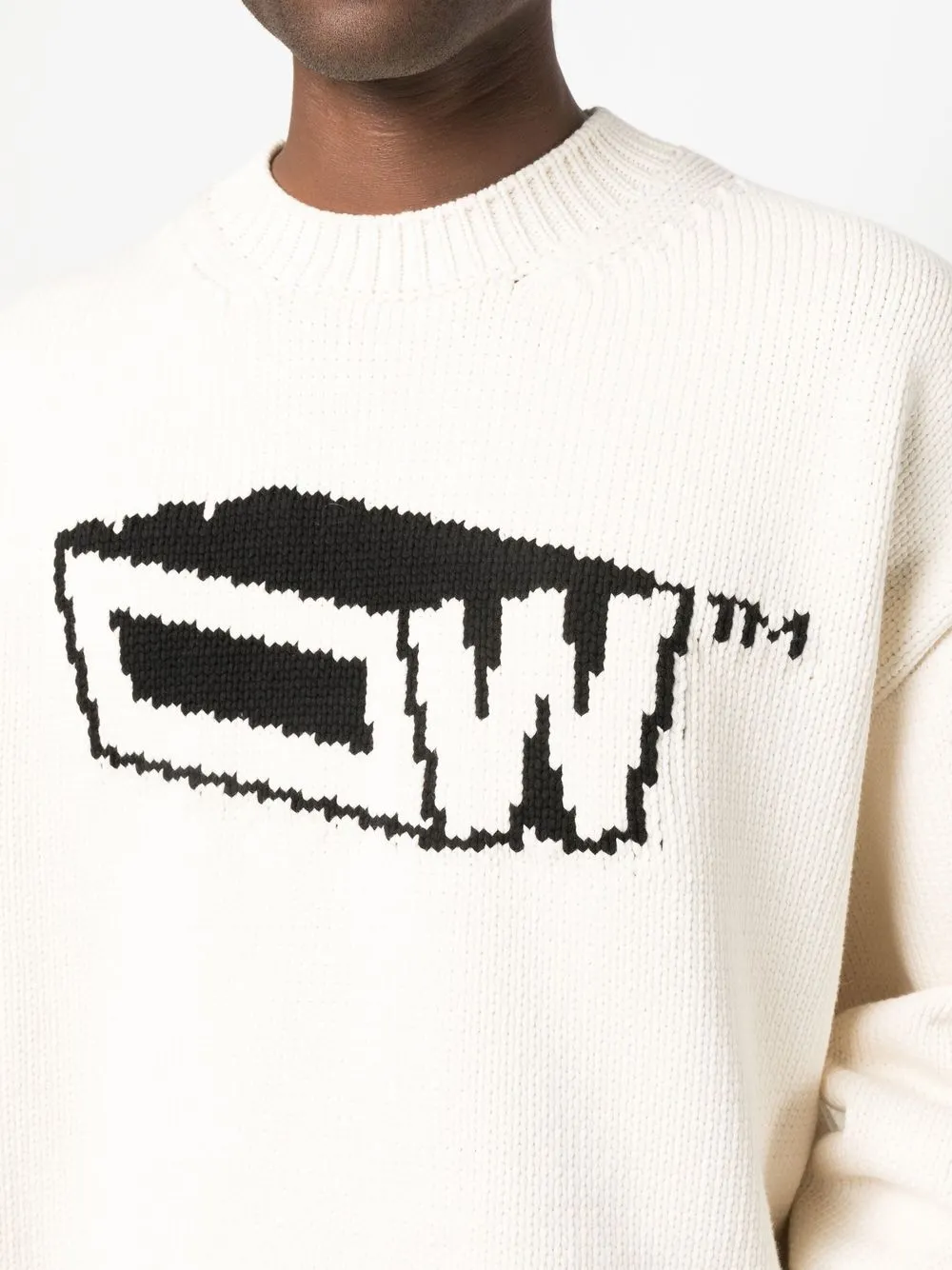 Off-White Graffiti Zine intarsia-logo Knitted Jumper - Farfetch