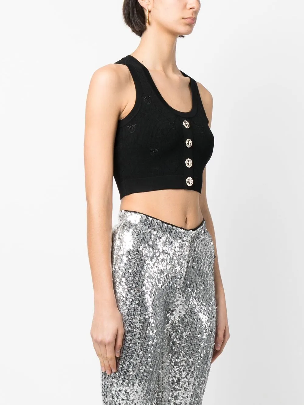 Pinko Knitted Cropped Top - Farfetch