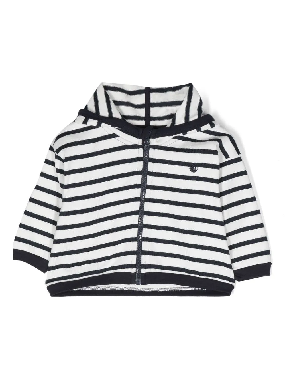 

Petit Bateau stripy zip-up hoodie - White