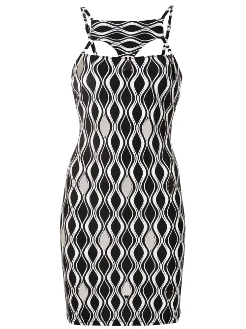 Robe courte à imprimée vagues - Amir Slama - Modalova