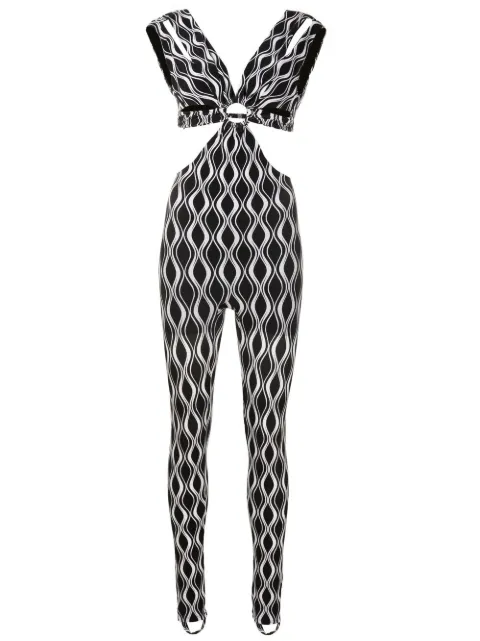 Amir Slama cut-out wave-print jumpsuit