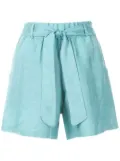 Amir Slama belted elasticated short shorts - Blue