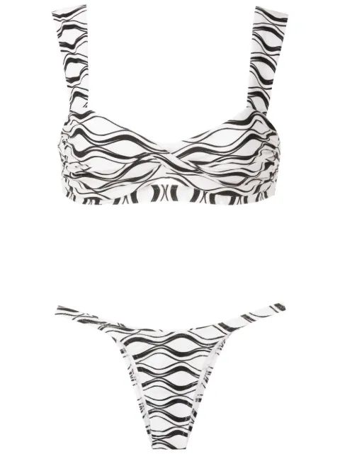 Amir Slama wave-print tanga bikini set