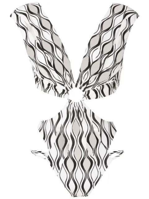 Amir Slama cut-out hardware-detail swimsuit