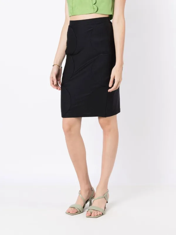 Knee length outlet black bubble skirt