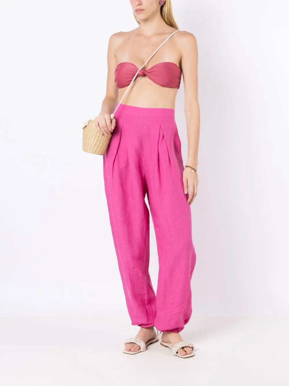 Adriana Degreas Geplooide strandbroek - Roze