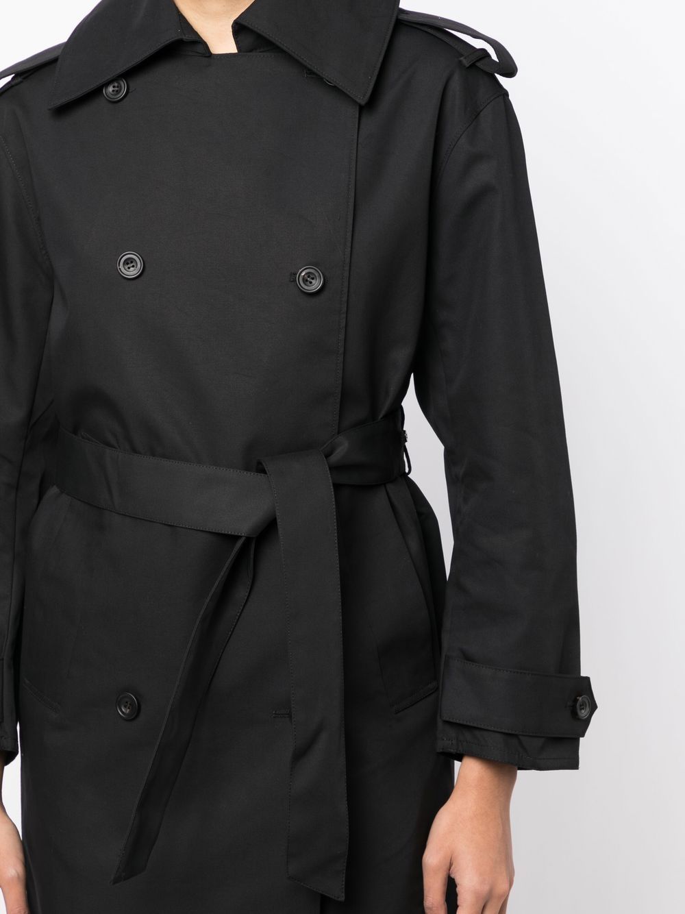 Shop Jnby Loose-fit Double-breasted Trench Coat In Black