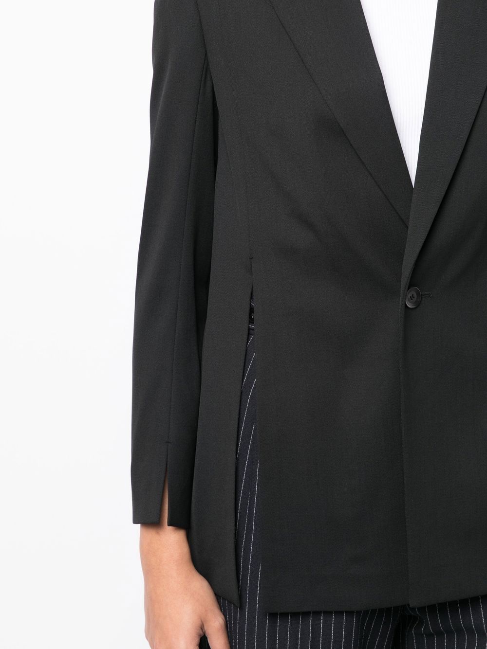 Shop Jnby Single-breasted Slit Blazer In Black