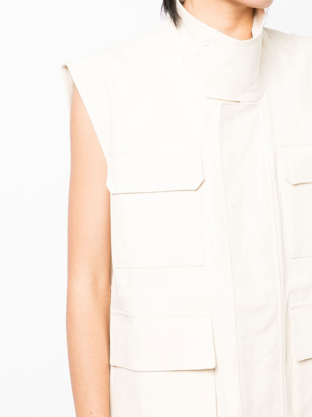 Shop Jnby Oversized Sleeveless Vest In White