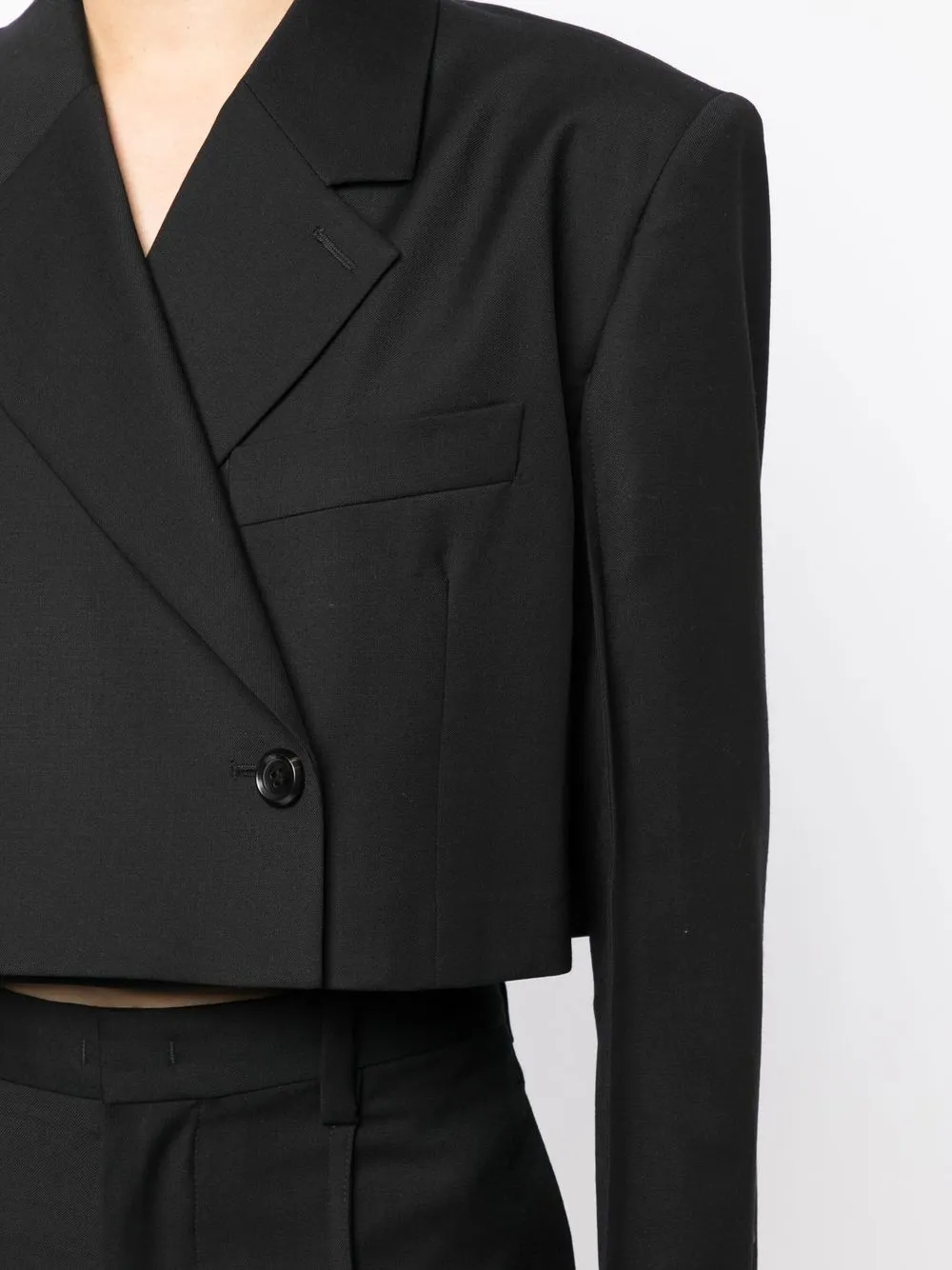 Shop Jnby Cropped.double-breasted Blazer In Black