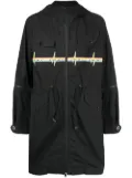 Undercover graphic-print hooded parka - Black