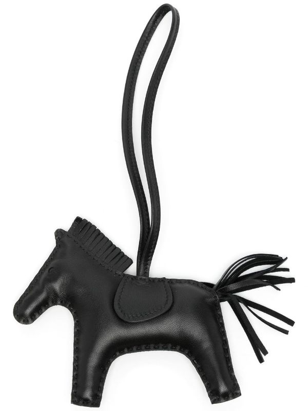 Hermes So Black Rodeo PM Bag Charm Horse New