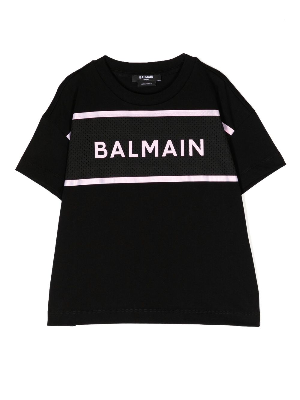 Balmain Kids logo-print cotton T-shirt - Black