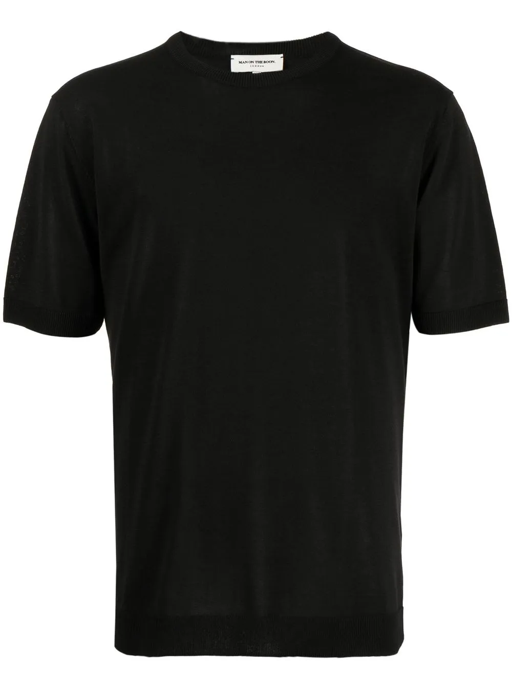 Man On The Boon. T-shirt Mit Rundem Ausschnitt In Black