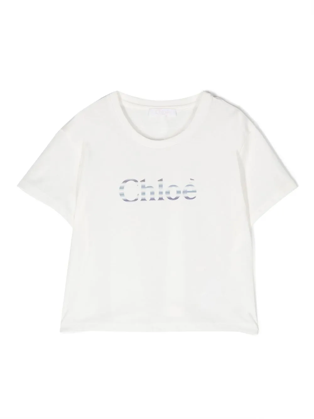 

Chloé Kids playera manga corta con logo y detalles - Blanco