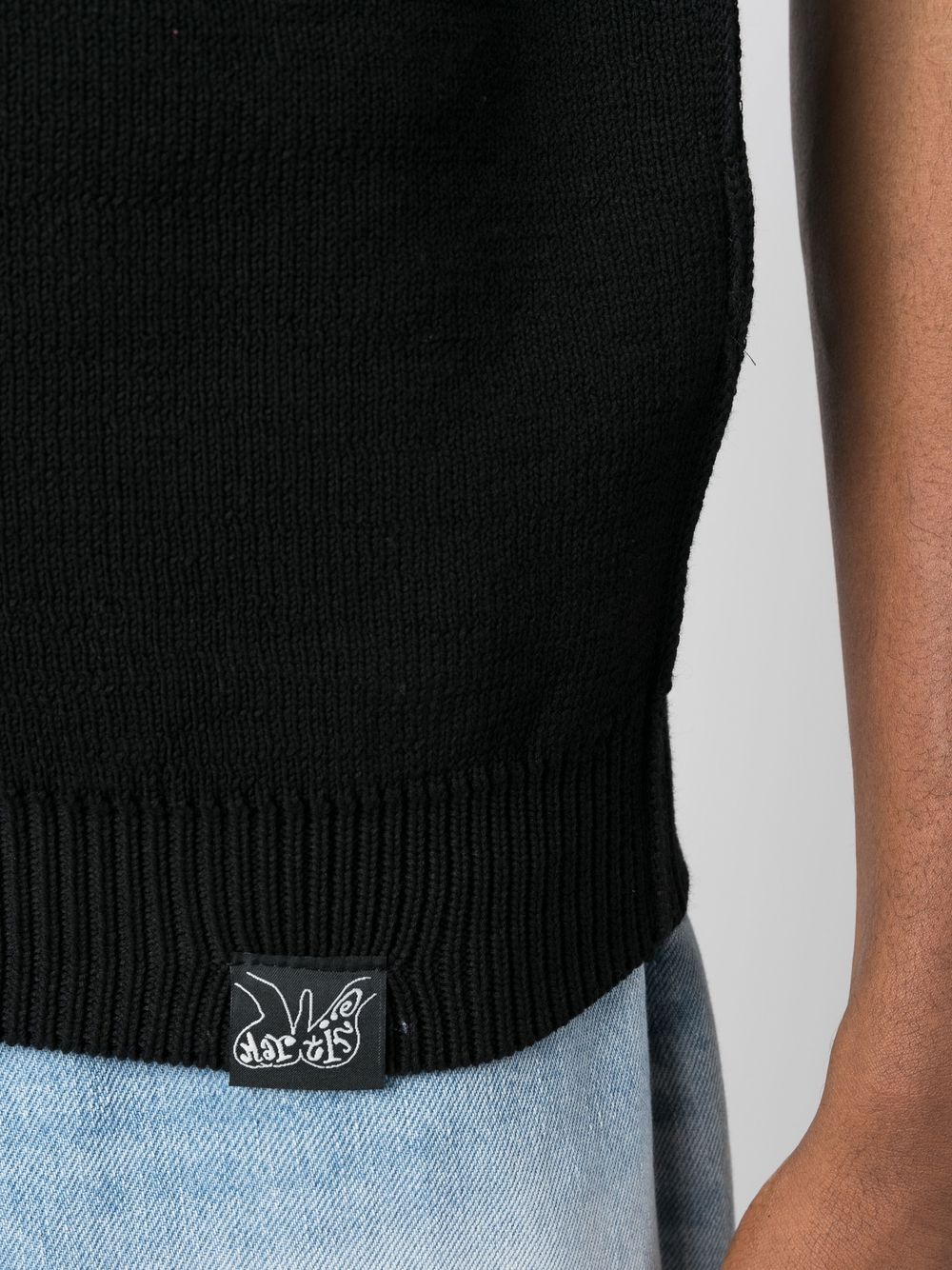 Shop Martine Rose Crew-neck Knitted Vest In Black