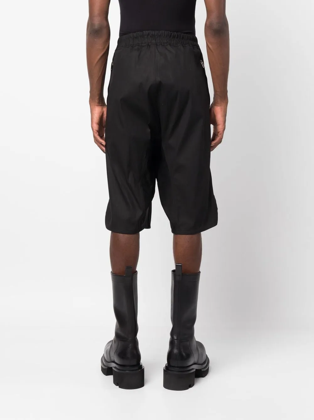 Rick Owens Black Drawstring Waist Shorts In Black