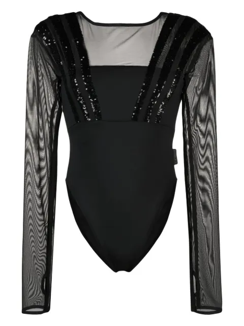 adidas sequin-embellished panelled bodysuit