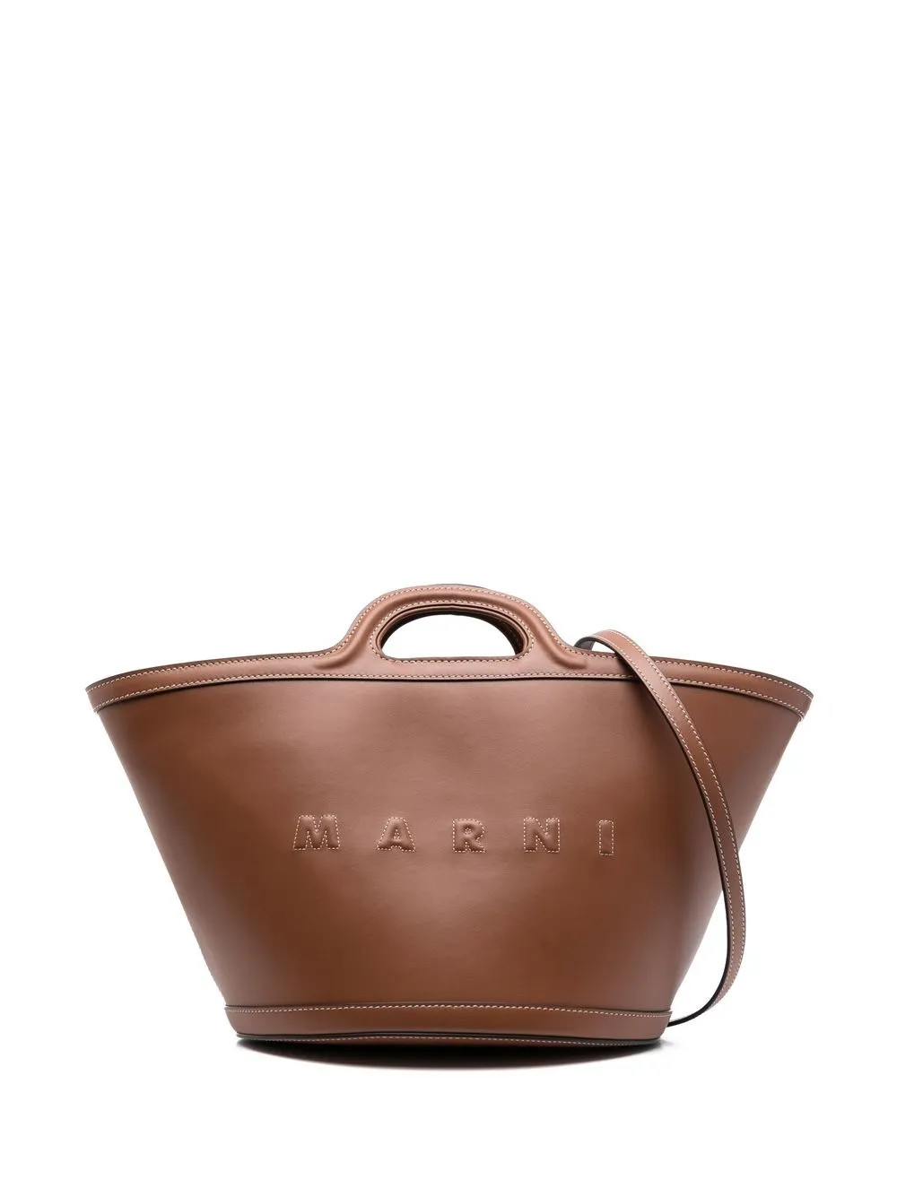 

Marni tote con logo en relieve - Marrón