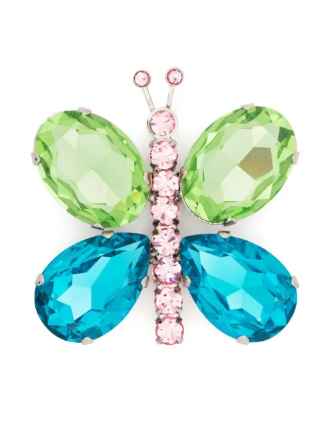 Alessandra Rich Butterfly crystal brooch