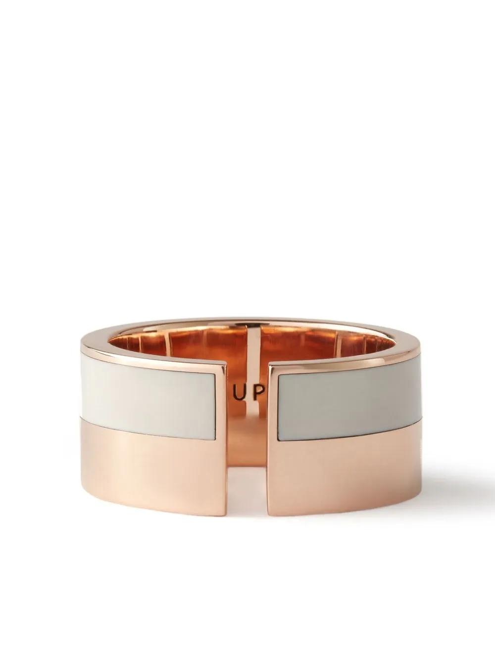 

Maison Dauphin 18kt rose gold enamel ring - White