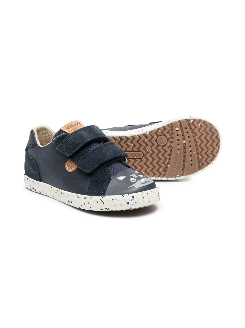 Geox Kids Sneakers met suède vlak - Blauw