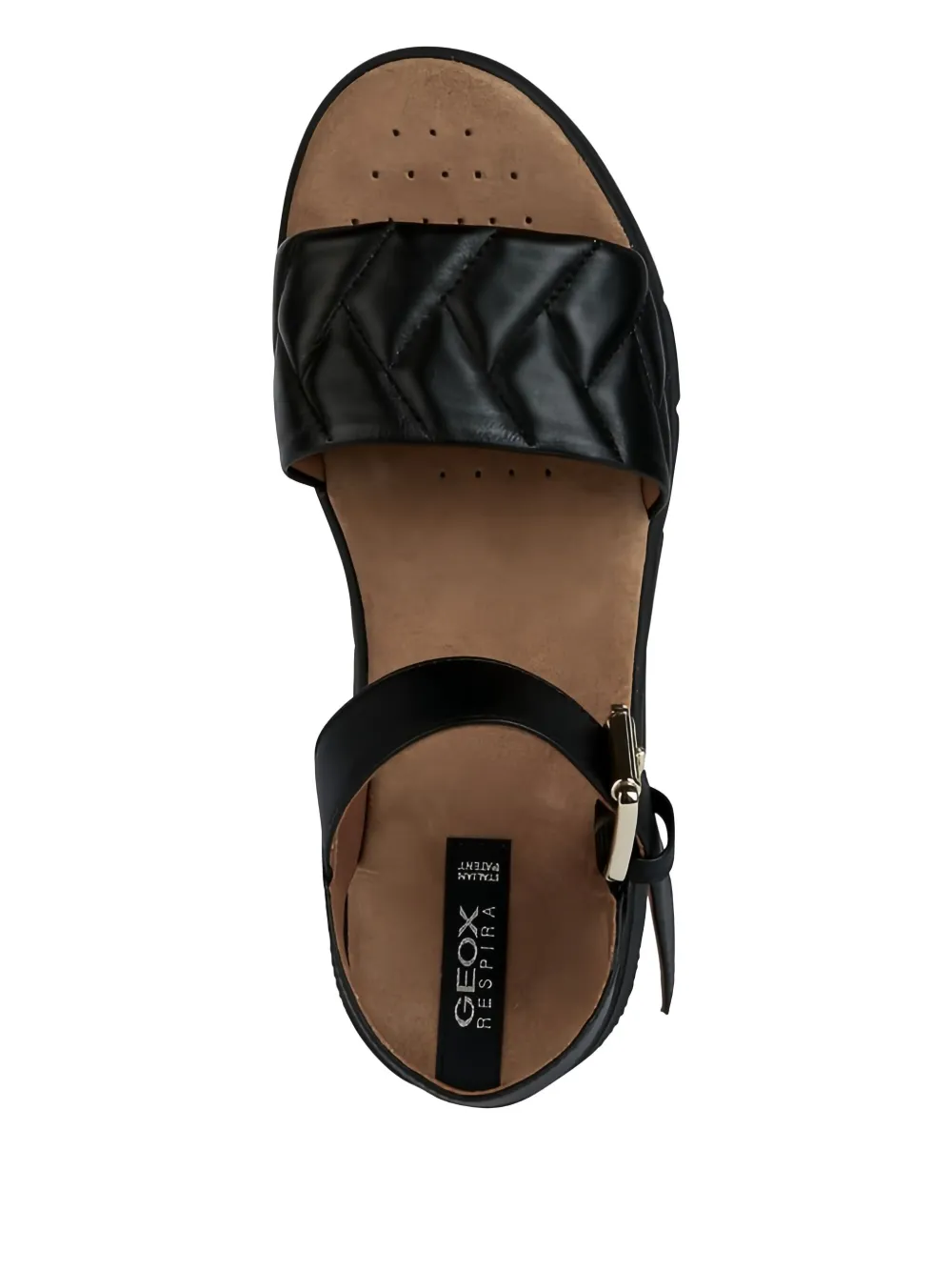 Geox quilted buckle sandals Black