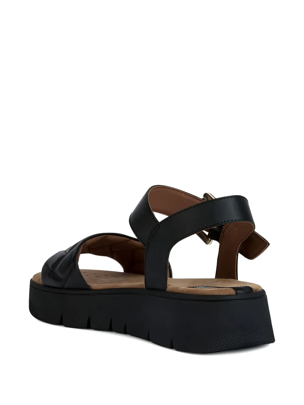 Geox quilted buckle sandals Black