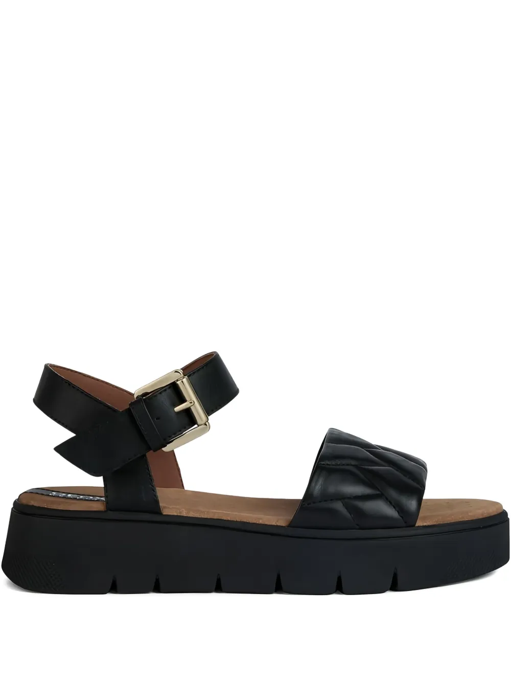 Geox quilted buckle sandals | Black | Image 1