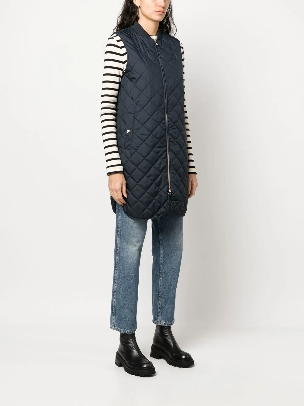 geox asheely quilted gilet - blue