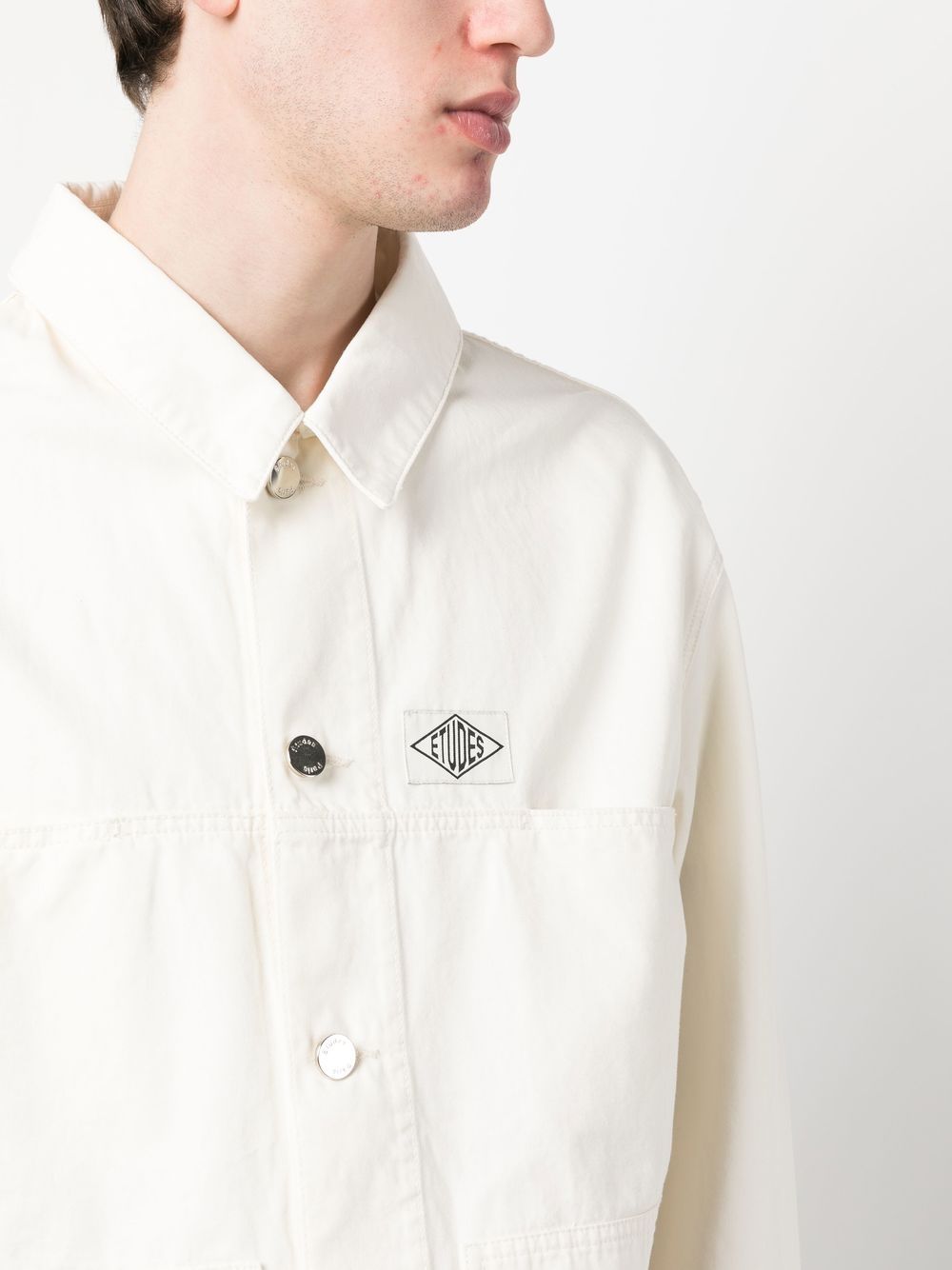 Shop Etudes Studio Long-sleeve Button-up Shirt In Weiss