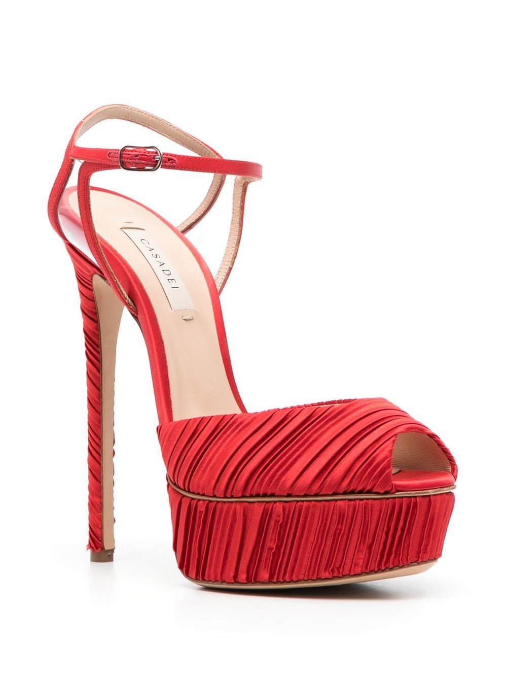 Casadei Flora plissé sandalen met plateauzool - Rood