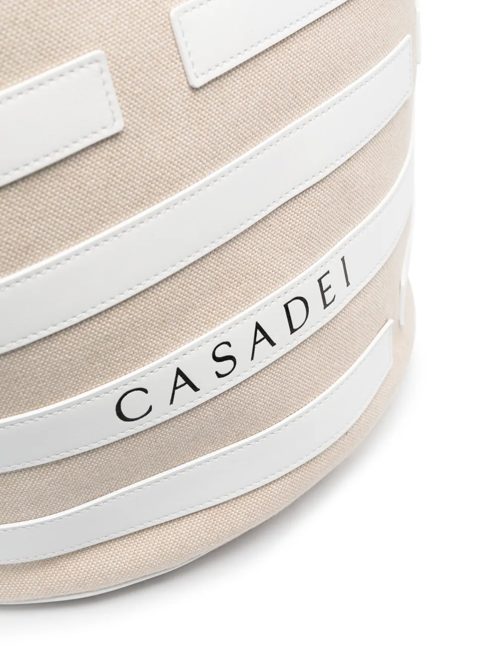 Casadei Stripe-pattern Leather Tote Bag In Nude