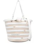 Casadei stripe-pattern leather tote bag - Neutrals