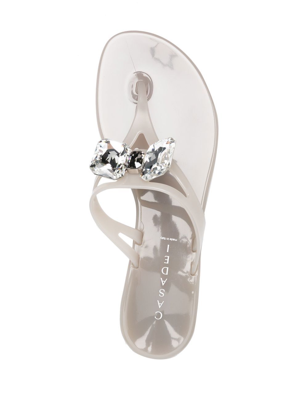 Casadei Jelly Jeweled Flip Flops Farfetch