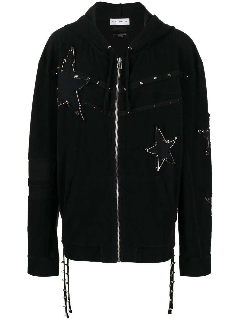 

Faith Connexion star-embellished hood jacket - Black