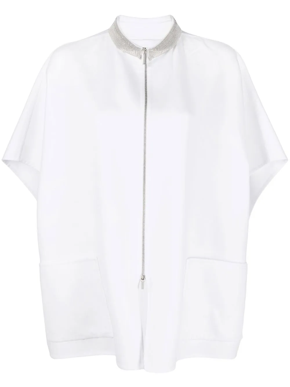 

Fabiana Filippi wide-sleeved zipped coat - White