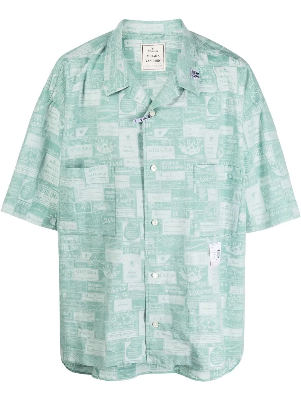 Miharayasuhiro Graphic-print Short-sleeved Shirt In Green