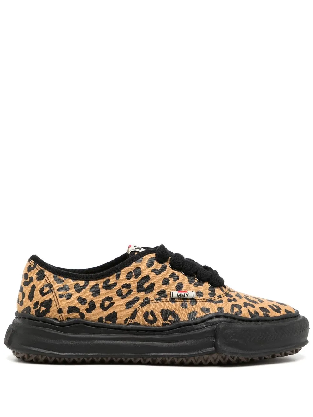 

Maison Mihara Yasuhiro tenis bajos con estampado de leopardo - Marrón