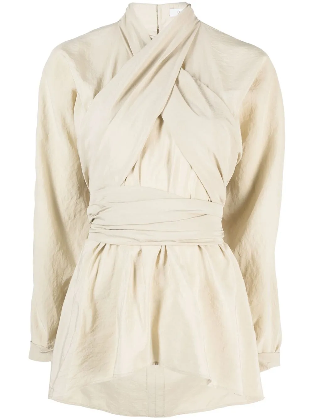 

Lemaire ruched long-sleeved satin blouse - Neutrals