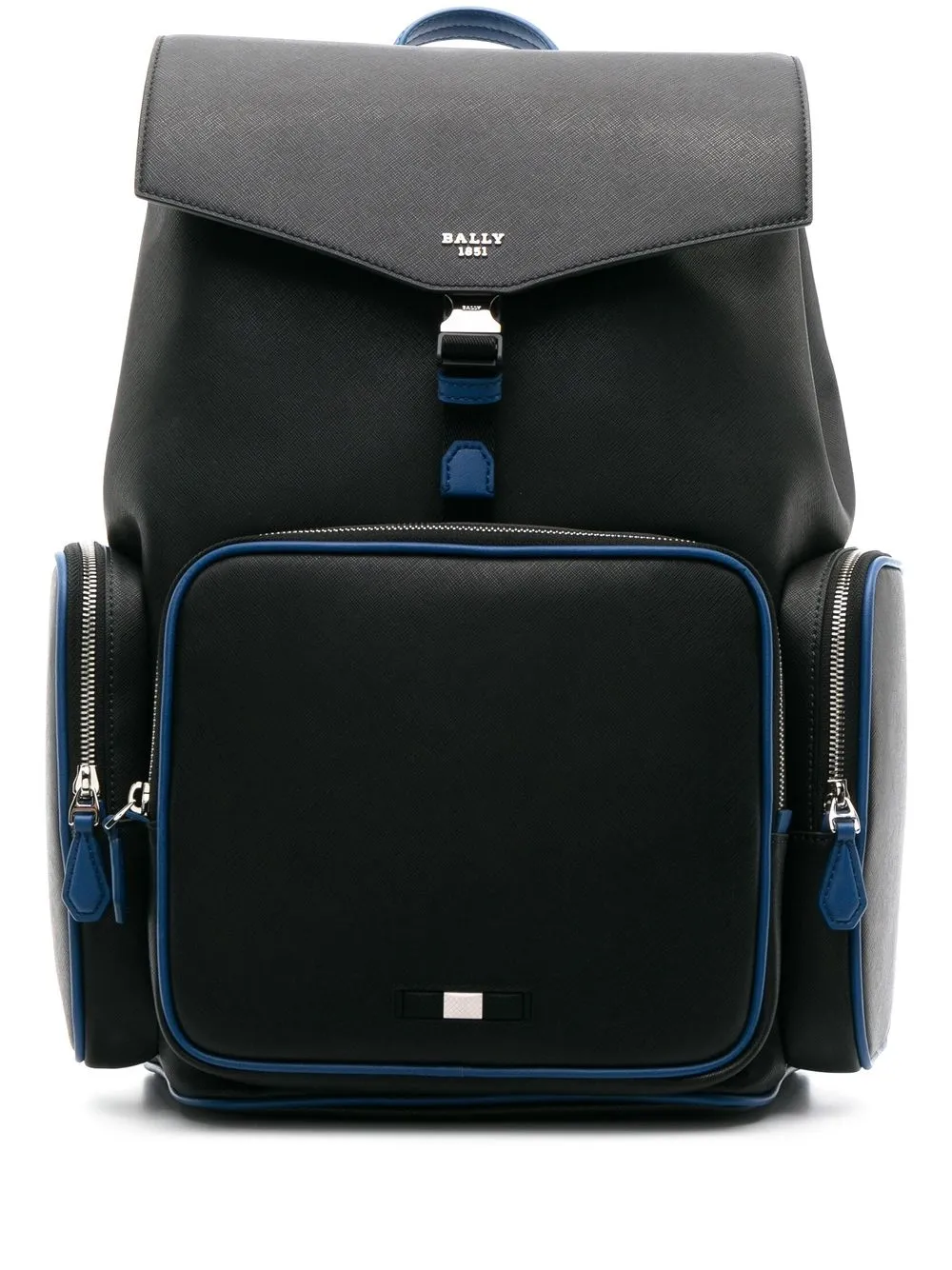 

Bally foldover-top leather backpack - Black