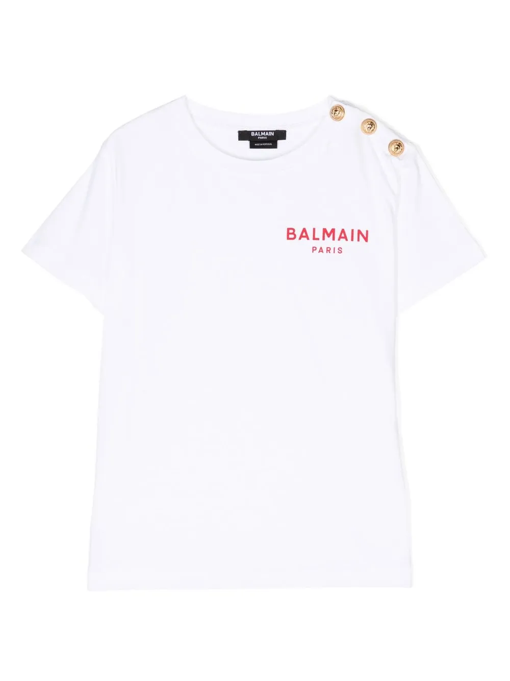 

Balmain Kids playera manga corta con logo estampado - Blanco