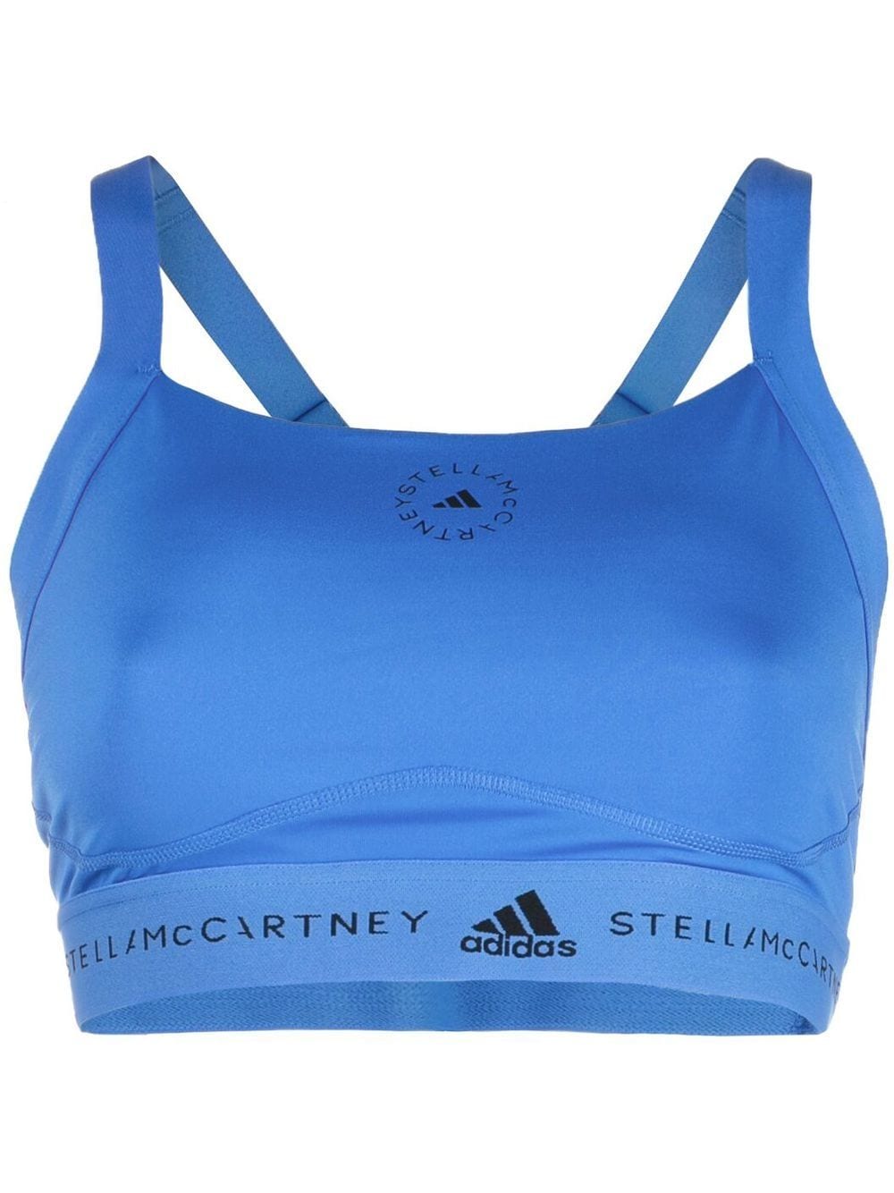 

adidas by Stella McCartney logo-print crop top - Blue