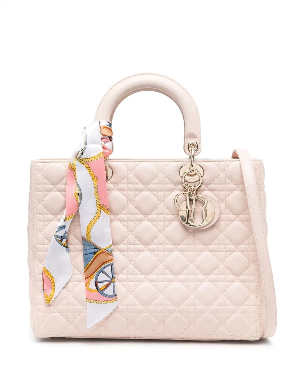 

Christian Dior pre-owned Cannage large Lady Dior two-way bag - Pink