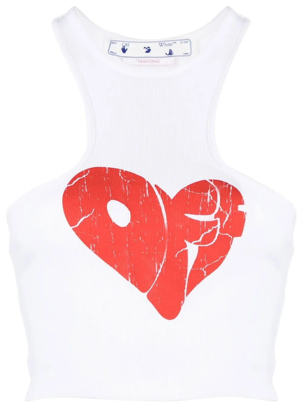 

Off-White top con corazón estampado - Blanco