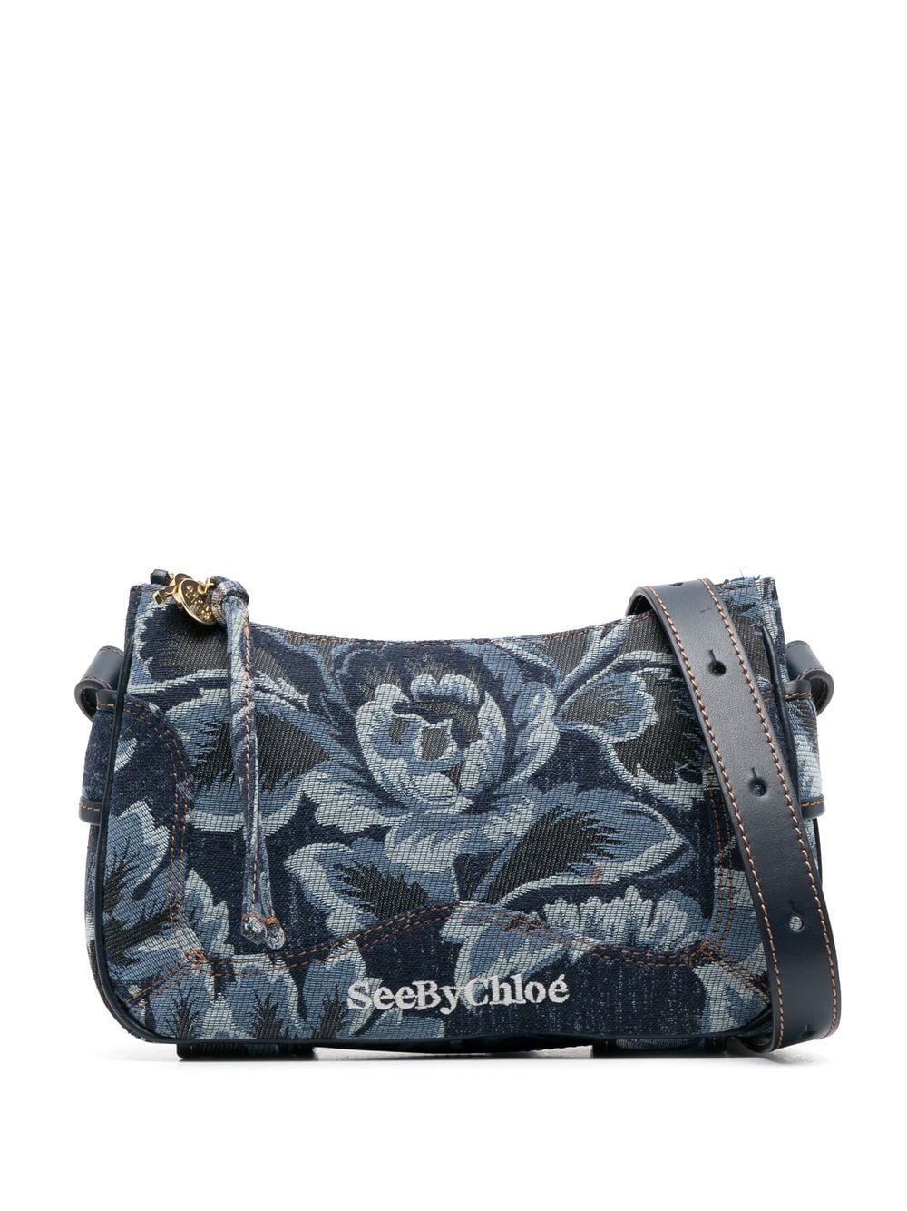 See By Chloé Denim Floral-print Shoulder Bag