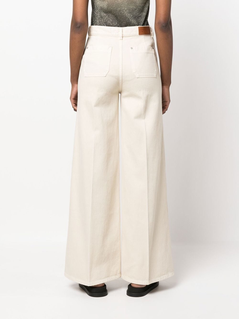 Shop Joseph Wide-leg Denim Jeans In Nude